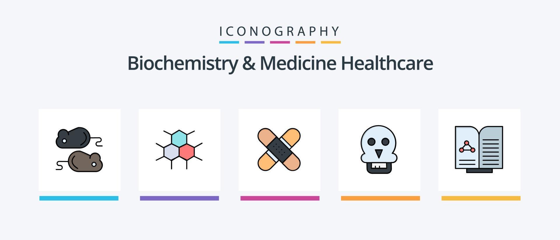 biochemie en geneeskunde gezondheidszorg lijn gevulde 5 icoon pak inclusief telefoon. medisch. virtueel. laboratorium. microscoop. creatief pictogrammen ontwerp vector