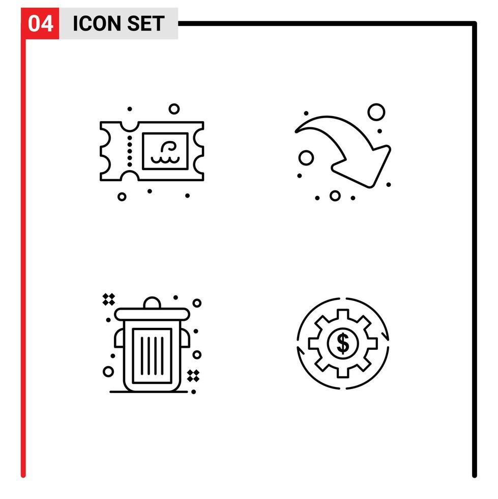 4 creatief pictogrammen modern tekens en symbolen van ticket omzet pijl kan verdiensten bewerkbare vector ontwerp elementen