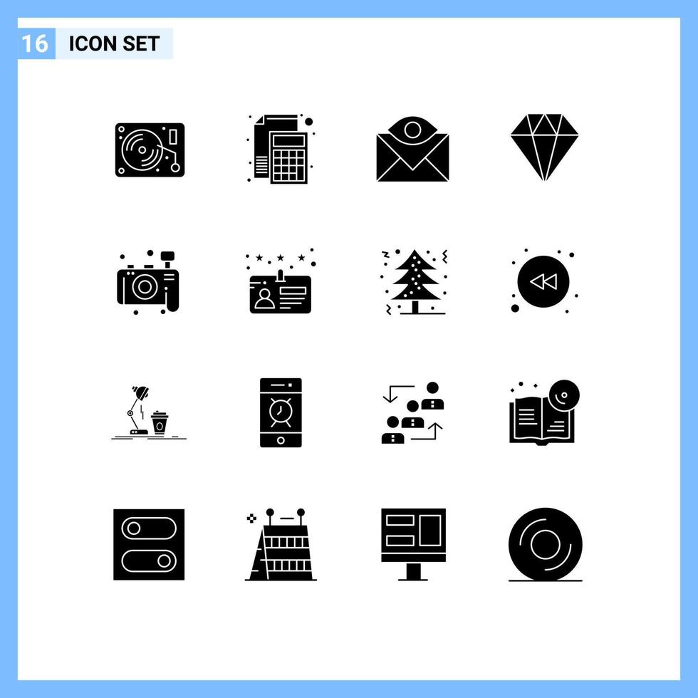 voorraad vector icoon pak van 16 lijn tekens en symbolen voor camera diamant papier zorg e-mail bewerkbare vector ontwerp elementen