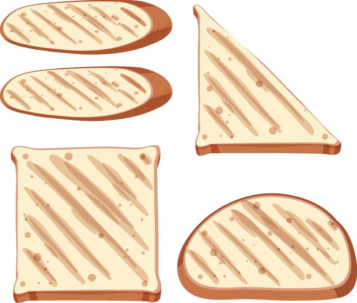 set van gezonde toast en brood vector