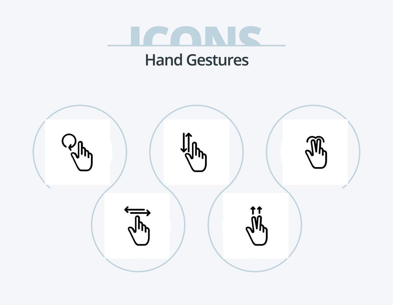 hand- gebaren lijn icoon pak 5 icoon ontwerp. . aanraken. vinger. vergroting. gebaren vector