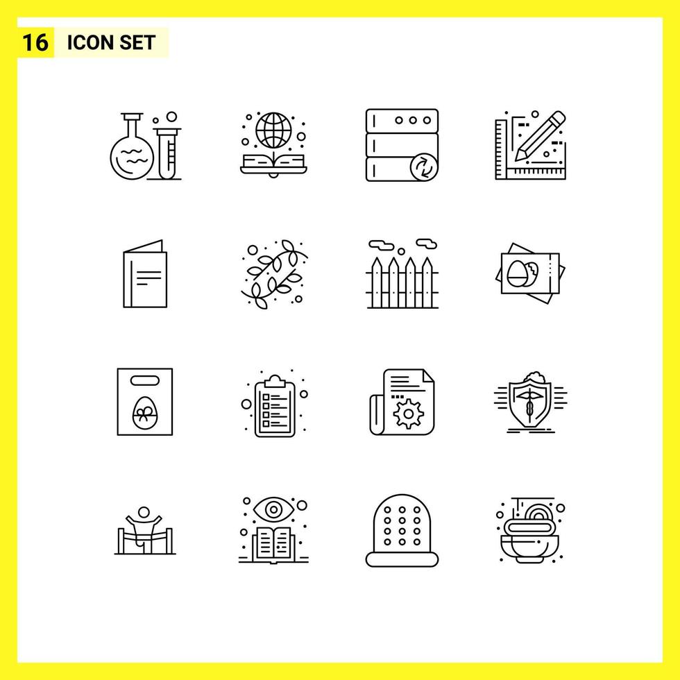 16 creatief pictogrammen modern tekens en symbolen van brochure menu databank schetsen ontwerp bewerkbare vector ontwerp elementen
