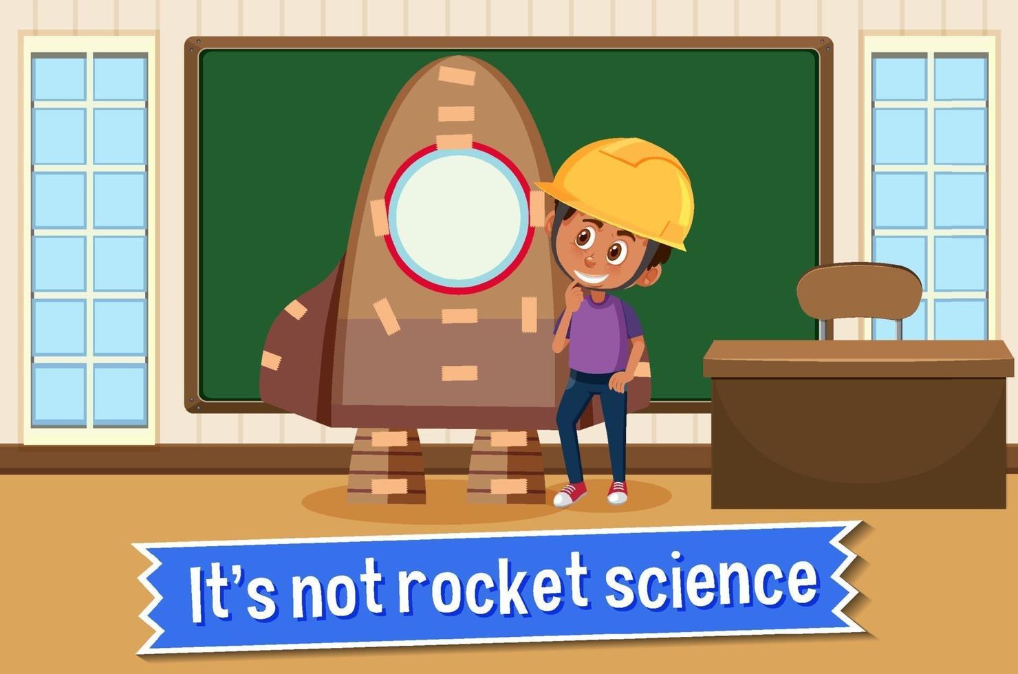 idioom poster met het is geen rocket science vector