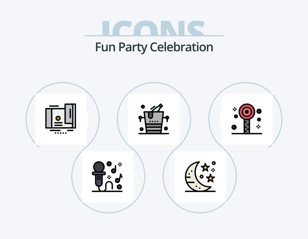 partij lijn gevulde icoon pak 5 icoon ontwerp. joods. feest. viering. dans. viering vector