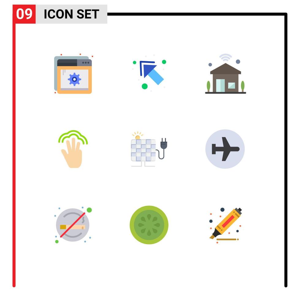 voorraad vector icoon pak van 9 lijn tekens en symbolen voor energie koppel internet hand- vingers bewerkbare vector ontwerp elementen