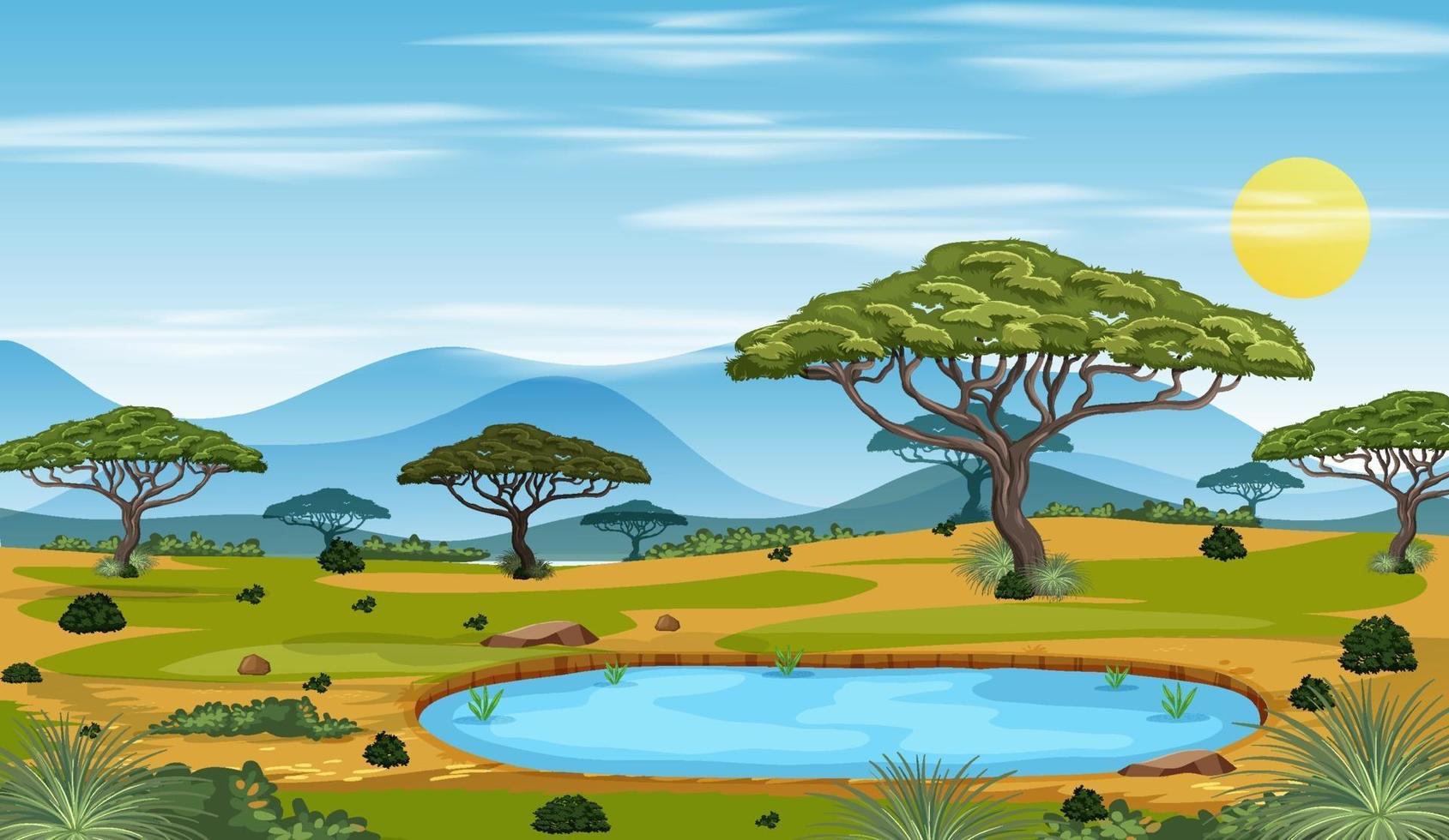 Afrikaanse boslandschap achtergrond vector