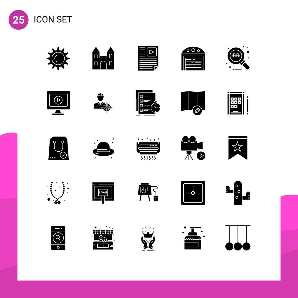 25 gebruiker koppel solide glyph pak van modern tekens en symbolen van taxi online bladzijde huis stad bewerkbare vector ontwerp elementen