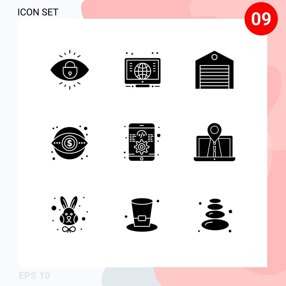 9 creatief pictogrammen modern tekens en symbolen van app geld logistiek afzet bedrijf bewerkbare vector ontwerp elementen