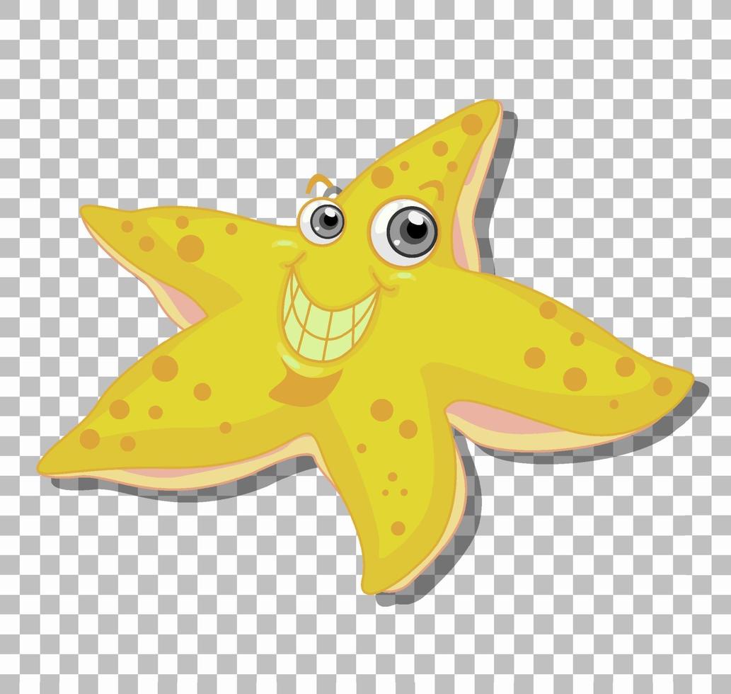 lachende starfish stripfiguur geïsoleerd op transparante achtergrond vector
