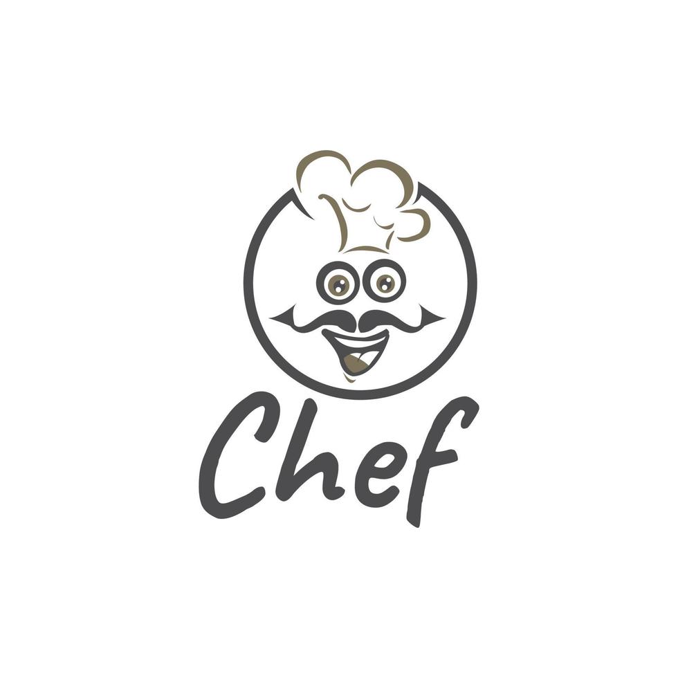 menu symbool met tekenfilm chef. kleur vector illustratie