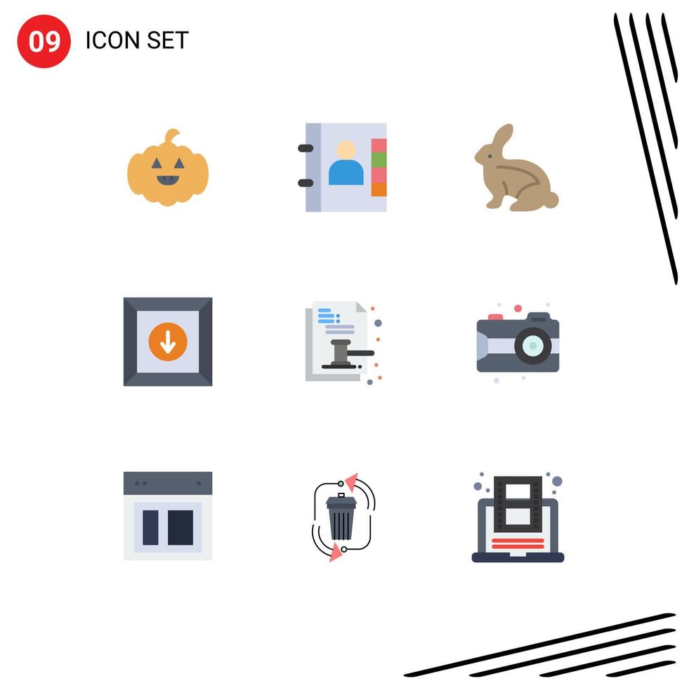 9 creatief pictogrammen modern tekens en symbolen van wettelijk document Pasen konijn veiling papier Product bewerkbare vector ontwerp elementen