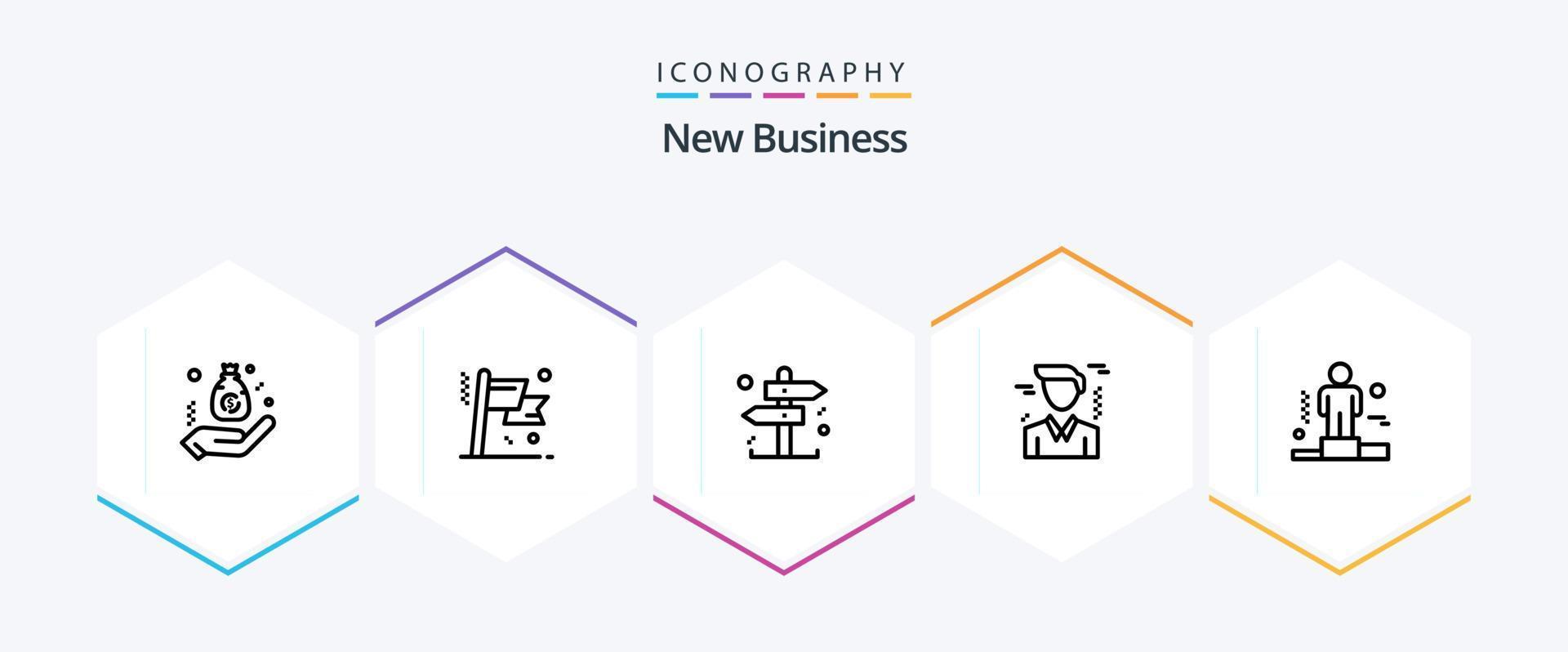 nieuw bedrijf 25 lijn icoon pak inclusief Mens . bedrijf . richting. bedrijf vector