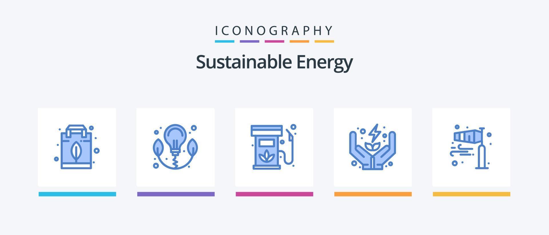 duurzame energie blauw 5 icoon pak inclusief richting. zorg. diesel. stroom. elektriciteit. creatief pictogrammen ontwerp vector