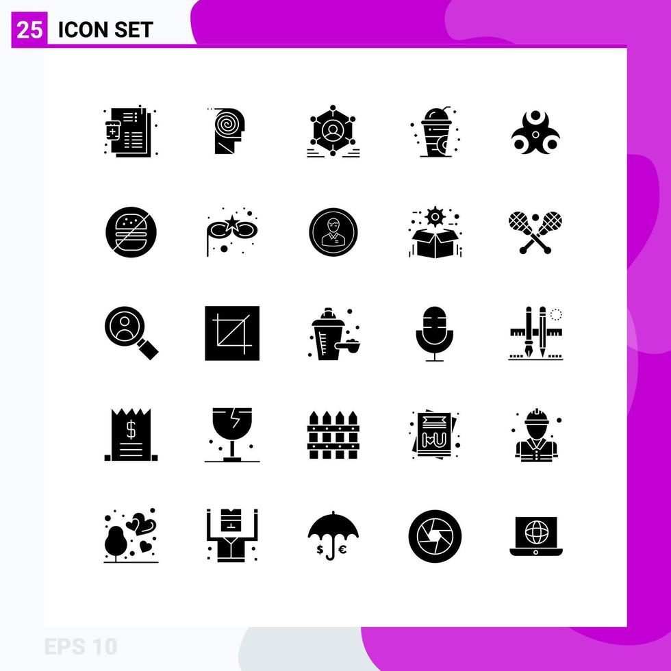 universeel icoon symbolen groep van 25 modern solide glyphs van risico drinken studie verkoudheid mensen bewerkbare vector ontwerp elementen