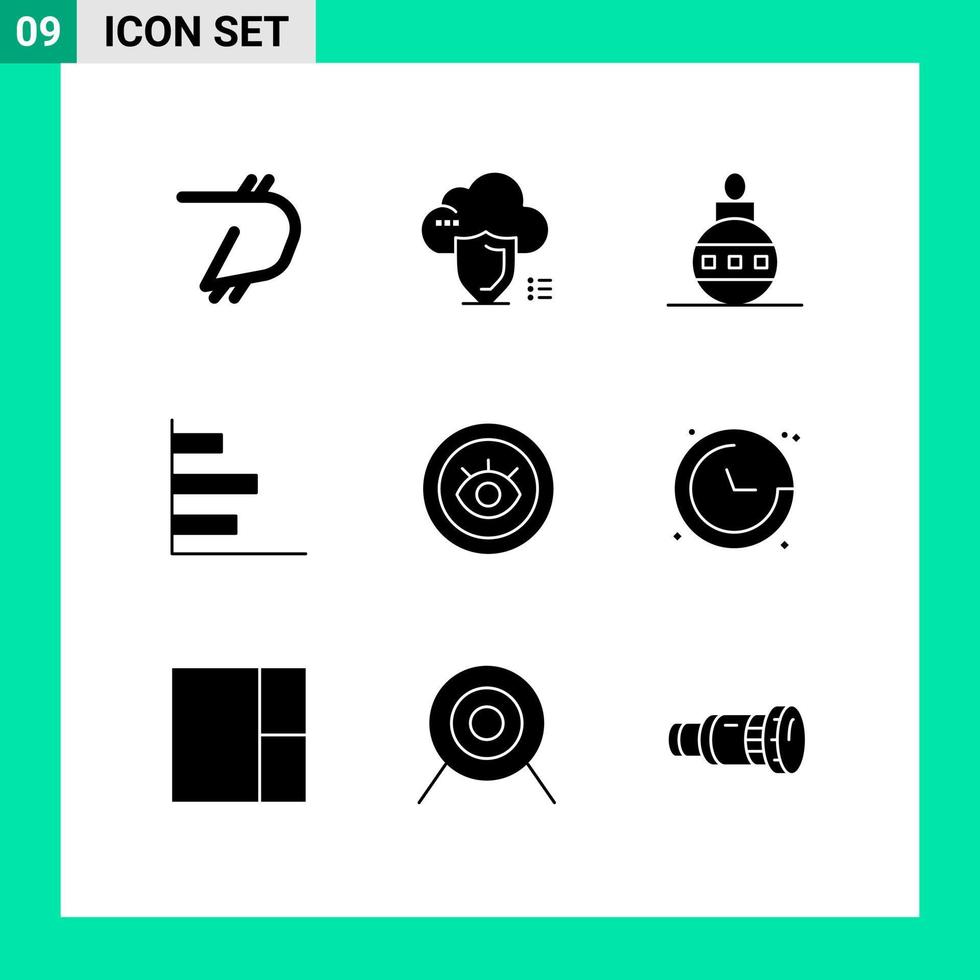 voorraad vector icoon pak van 9 lijn tekens en symbolen voor oog horizontaal bescherming grafisch vakantie bewerkbare vector ontwerp elementen