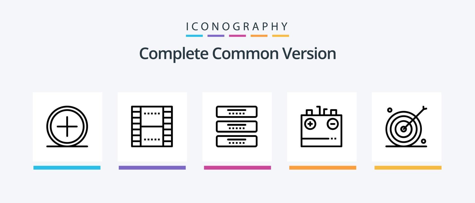 compleet gemeenschappelijk versie lijn 5 icoon pak inclusief grafisch. Bijsnijden. richting. ux. helpen. creatief pictogrammen ontwerp vector