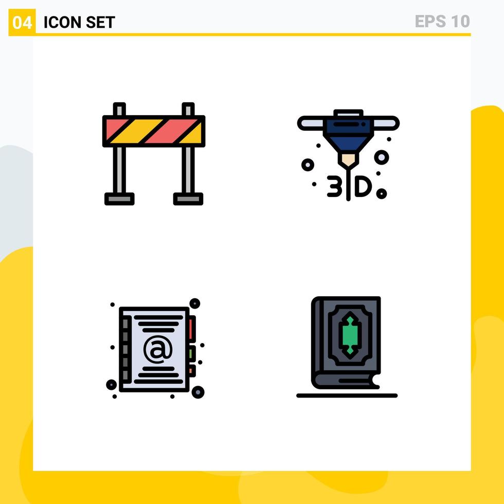 voorraad vector icoon pak van 4 lijn tekens en symbolen voor barricade koran het drukken adres Islam bewerkbare vector ontwerp elementen