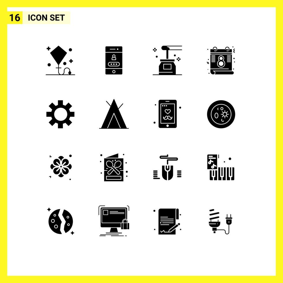 16 creatief pictogrammen modern tekens en symbolen van instelling dag veiligheid kalender spa bewerkbare vector ontwerp elementen