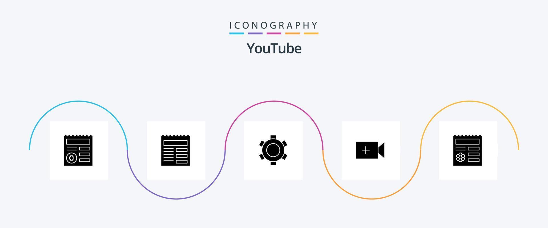 youtube glyph 5 icoon pak inclusief manu. eenvoudig. eenvoudig. ui. video vector