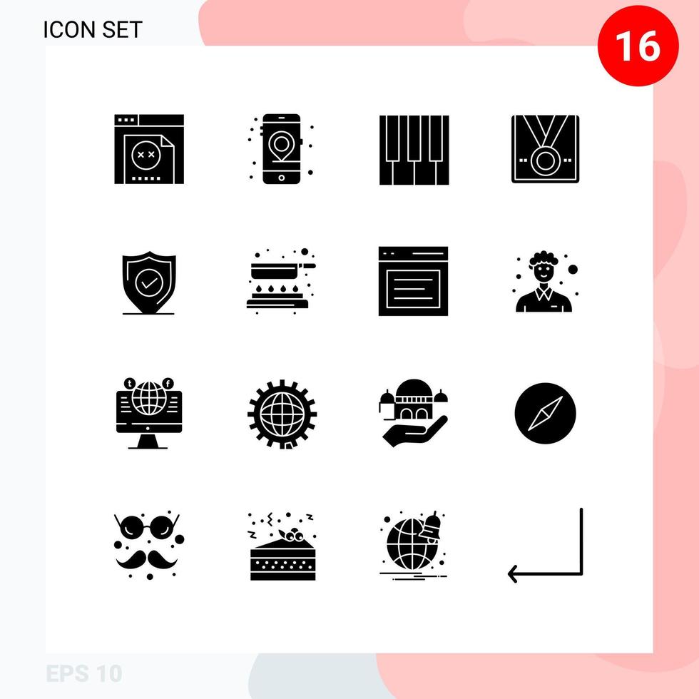 16 creatief pictogrammen modern tekens en symbolen van bevestigen winnaar toetsenbord ster prijs bewerkbare vector ontwerp elementen
