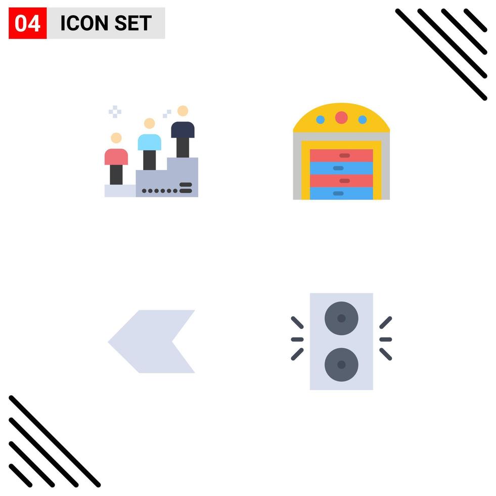 universeel icoon symbolen groep van 4 modern vlak pictogrammen van Scorebord links Mens huis vakantie bewerkbare vector ontwerp elementen
