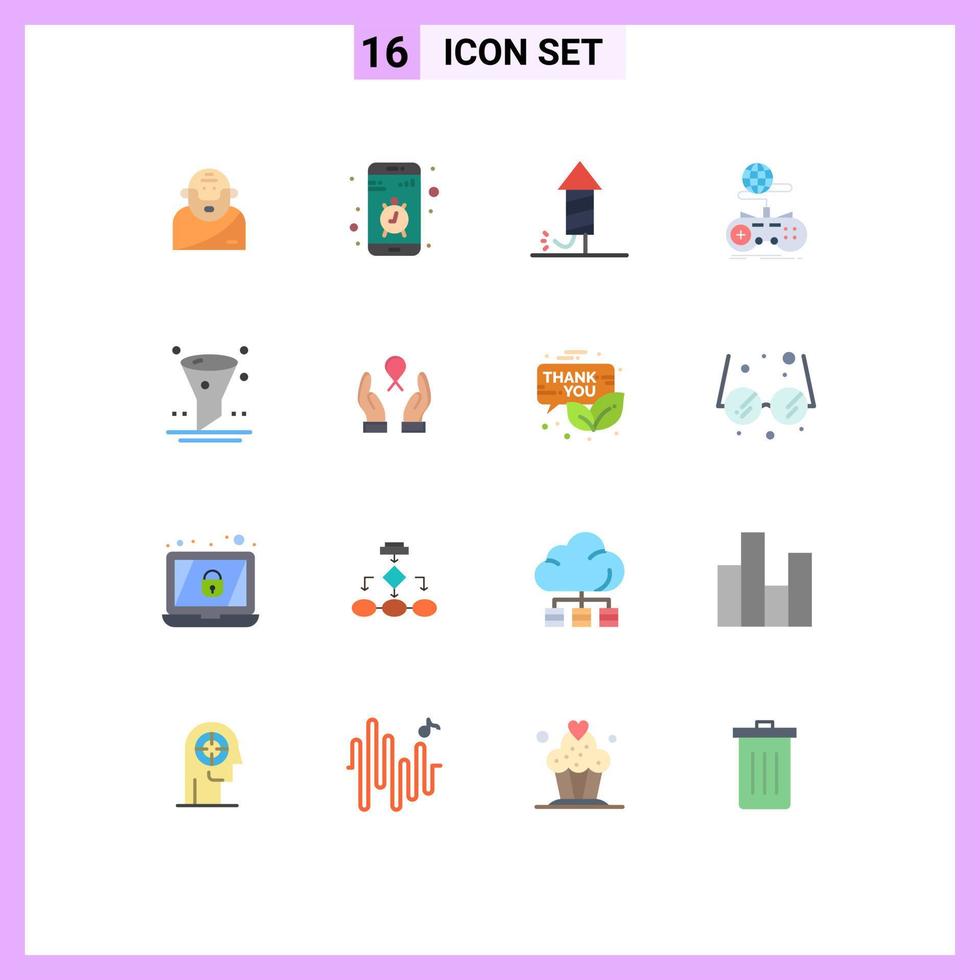 universeel icoon symbolen groep van 16 modern vlak kleuren van online internet hou op gaming vakantie bewerkbare pak van creatief vector ontwerp elementen
