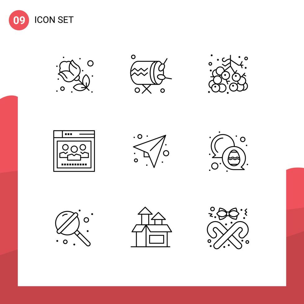 9 gebruiker koppel schets pak van modern tekens en symbolen van papier onderwijs bessen web browser bewerkbare vector ontwerp elementen