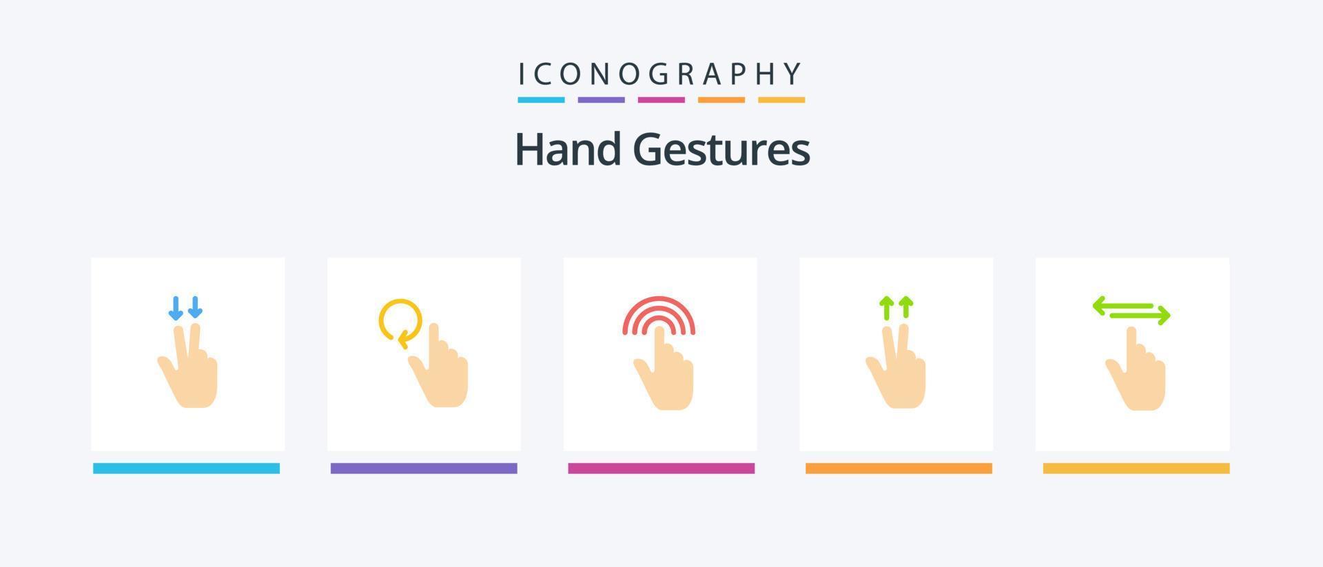 hand- gebaren vlak 5 icoon pak inclusief gebaren. ups. vinger. gebaar. tik. creatief pictogrammen ontwerp vector