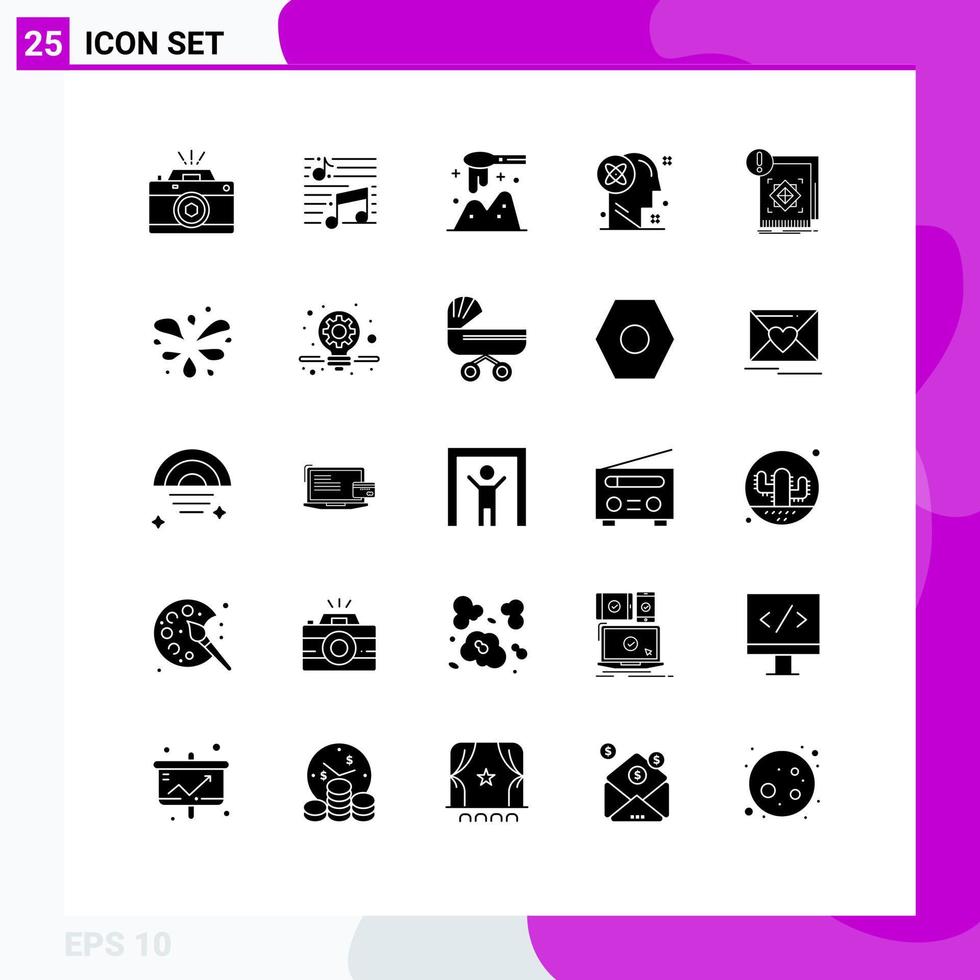 25 gebruiker koppel solide glyph pak van modern tekens en symbolen van oplossing geest lied gebruiker lepel bewerkbare vector ontwerp elementen