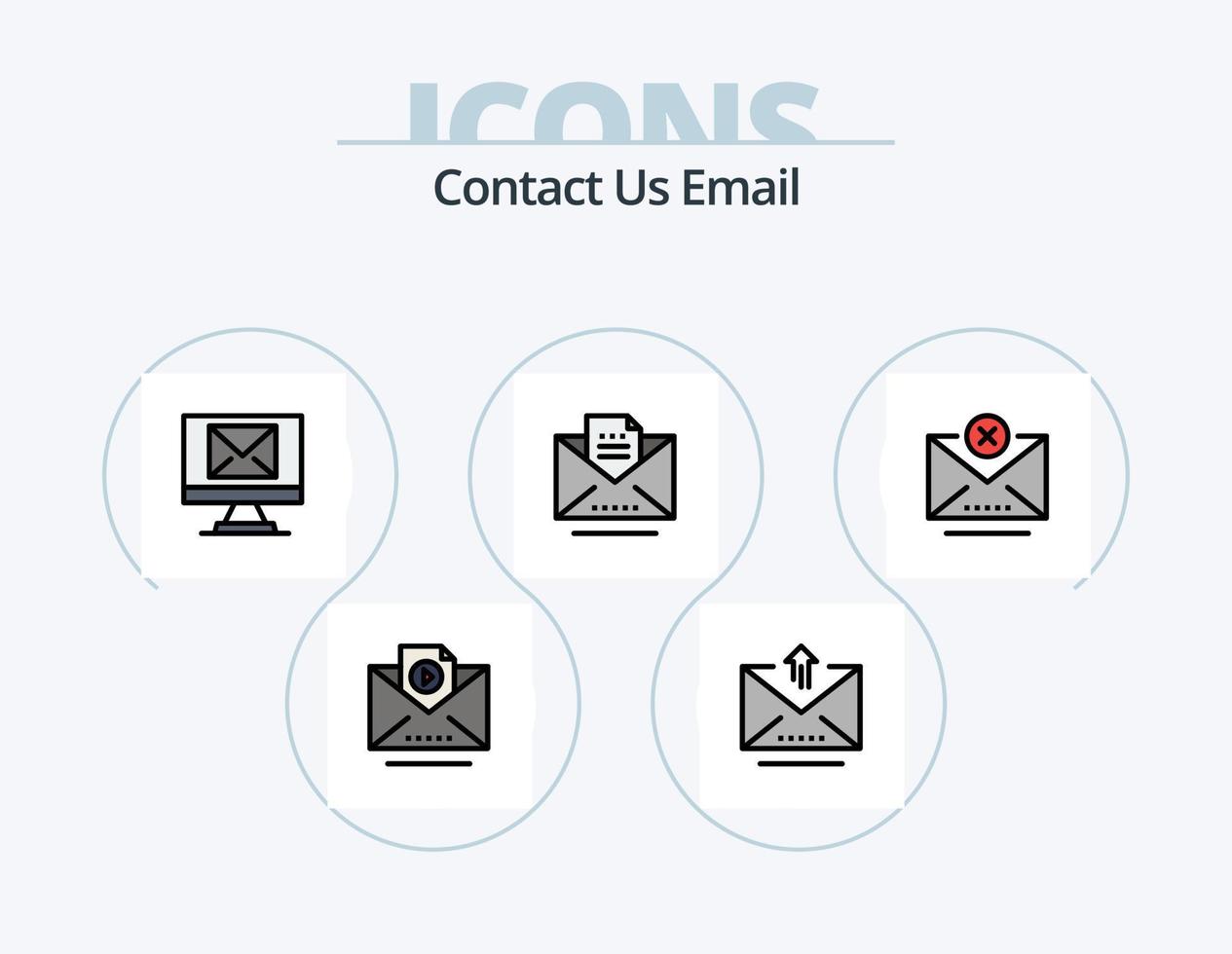 e-mail lijn gevulde icoon pak 5 icoon ontwerp. brief. brief. bericht. envelop. De volgende vector