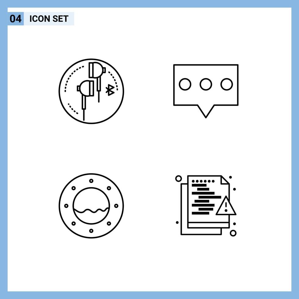4 gebruiker koppel lijn pak van modern tekens en symbolen van koptelefoon patrijspoort Bluetooth commentaar het dossier bewerkbare vector ontwerp elementen