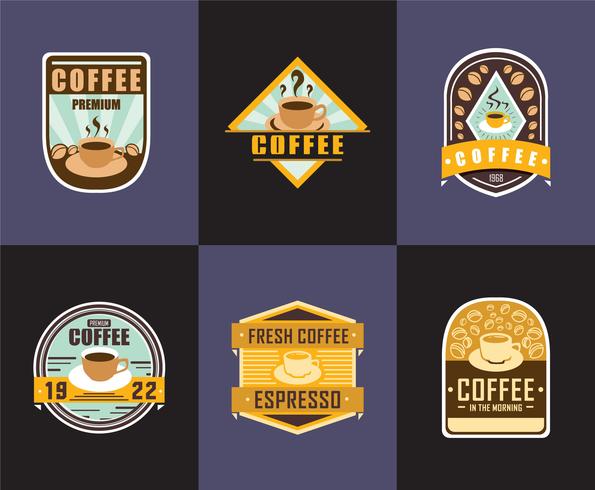 Koffie Badge logo's Vector