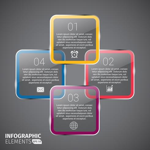 Glossy Cycle Diagram Grafieken Infographics vector