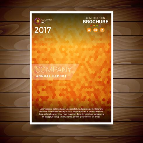 Oranje getextureerde brochure ontwerpsjabloon vector