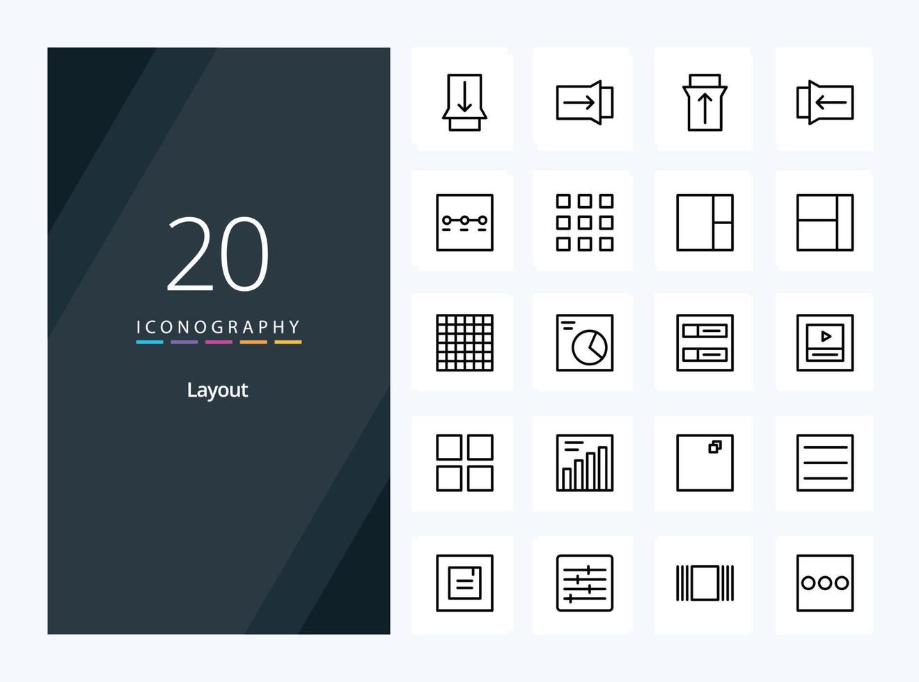 20 lay-out schets icoon voor presentatie vector