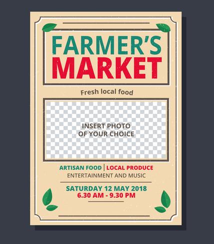 Farmer's Market Flyer Template vector