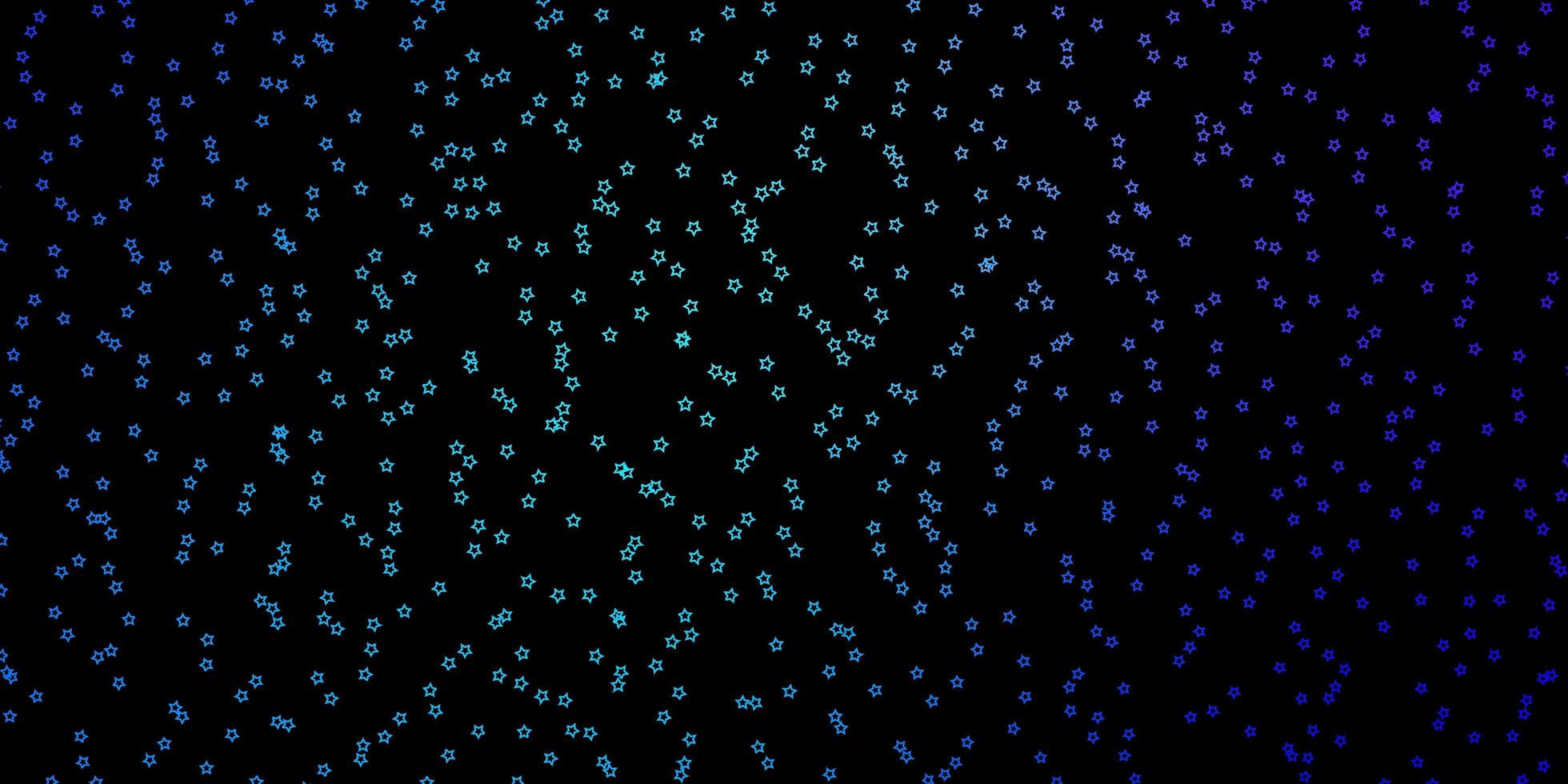 donkerroze, blauwe vectorachtergrond met kleine en grote sterren. vector