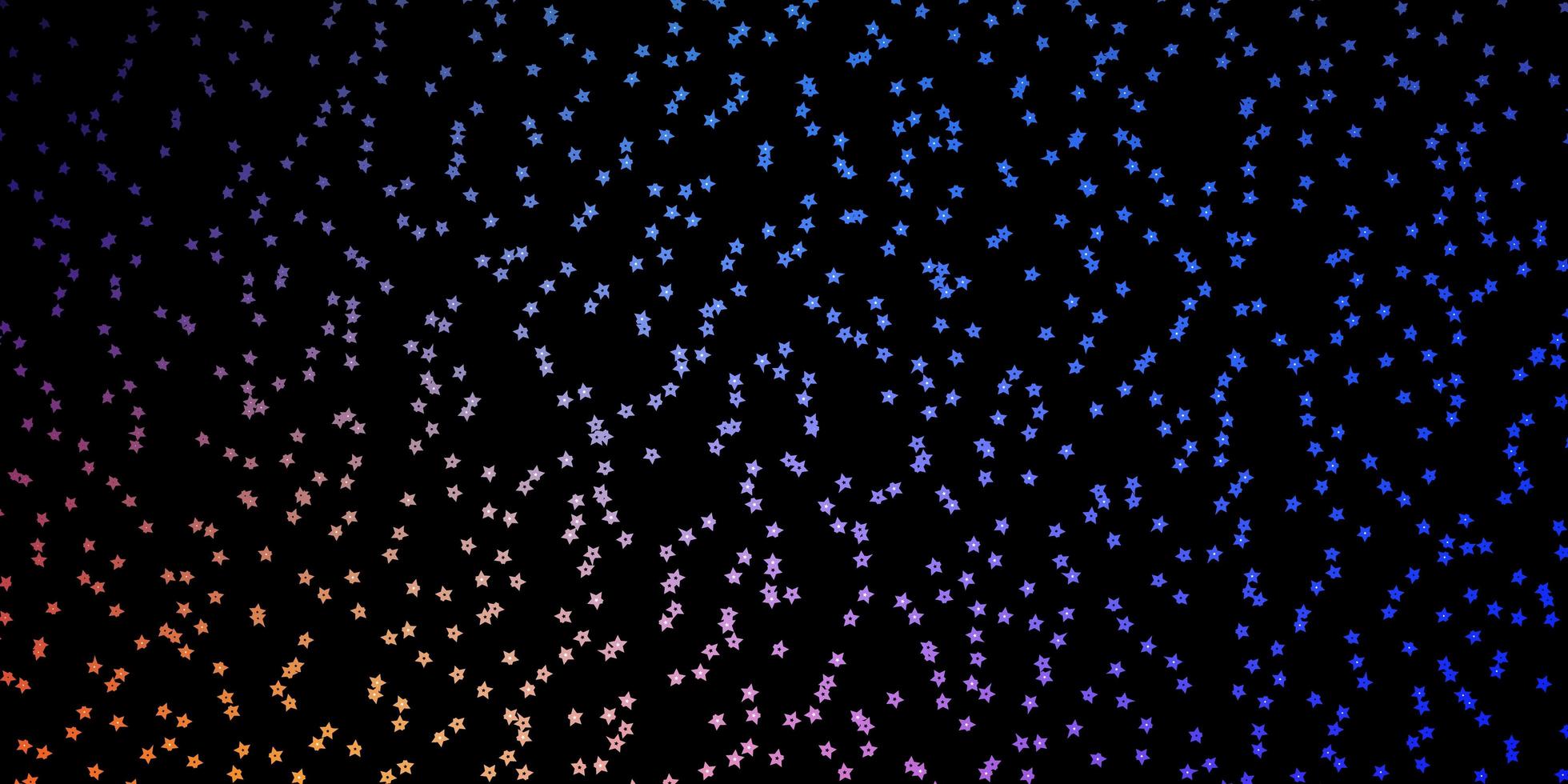 donkere veelkleurige vectorachtergrond met kleurrijke sterren. vector