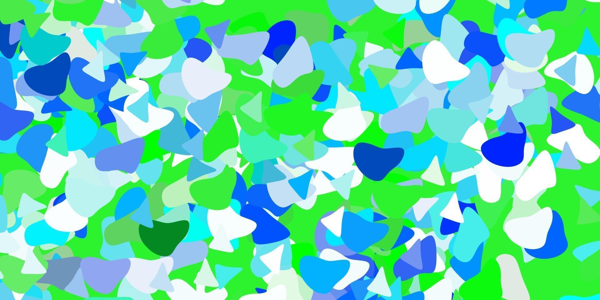 lichtblauwe, groene vectortextuur met Memphis-vormen. vector