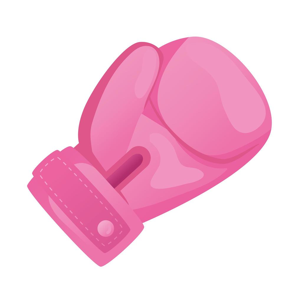 roze bokshandschoen feministische pictogram vector