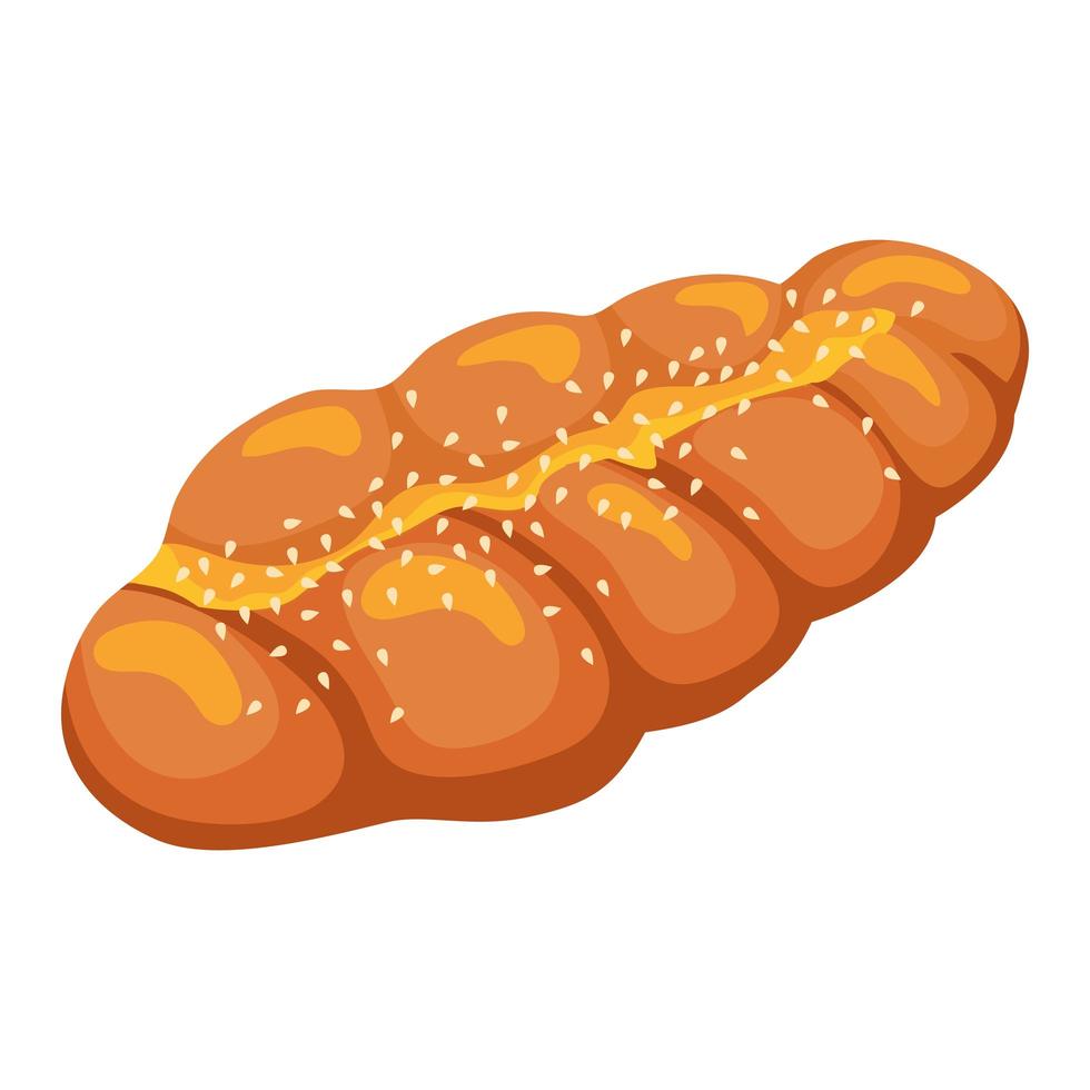 Brood challah van bakkerij geïsoleerde stijl pictogram vector design