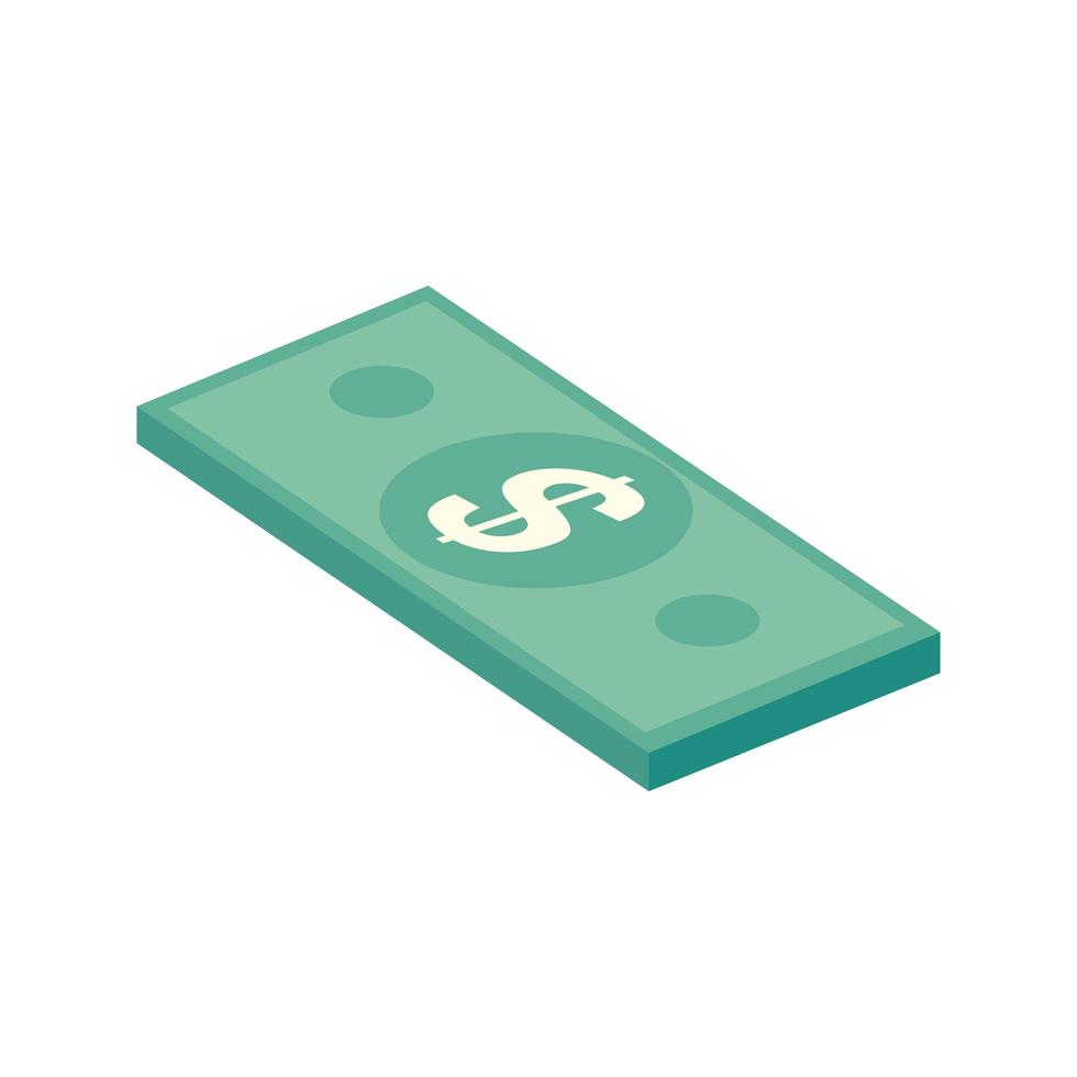 Bill geld cash geïsoleerde pictogram vector