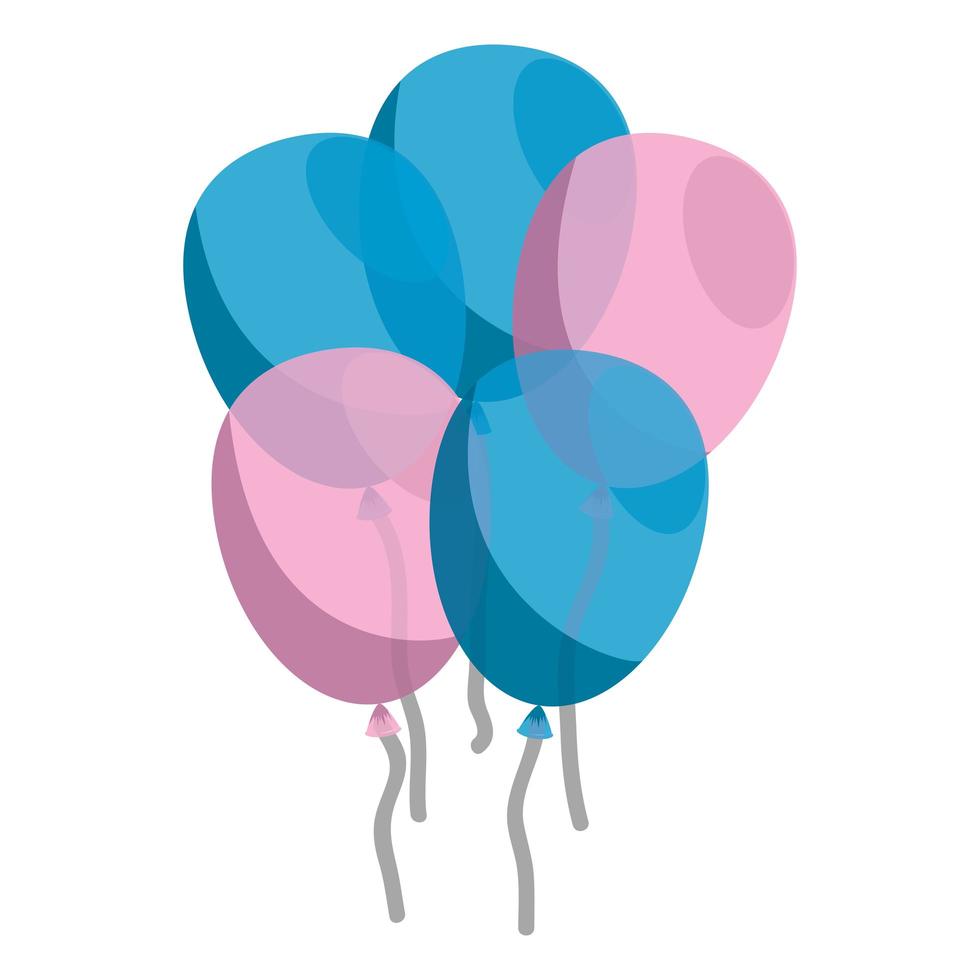 ballonnen helium drijvende decoratie pictogram vector