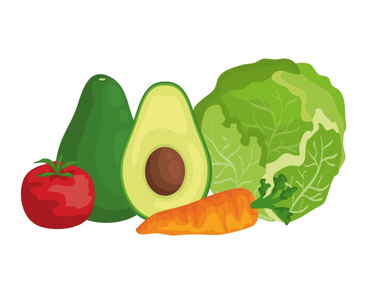 verse groenten en fruit gezond eten vector