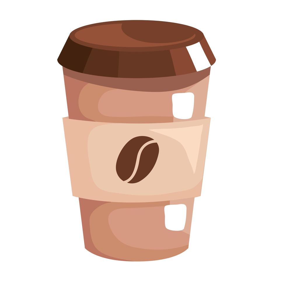 koffiemok met bonen pictogram vector ontwerp