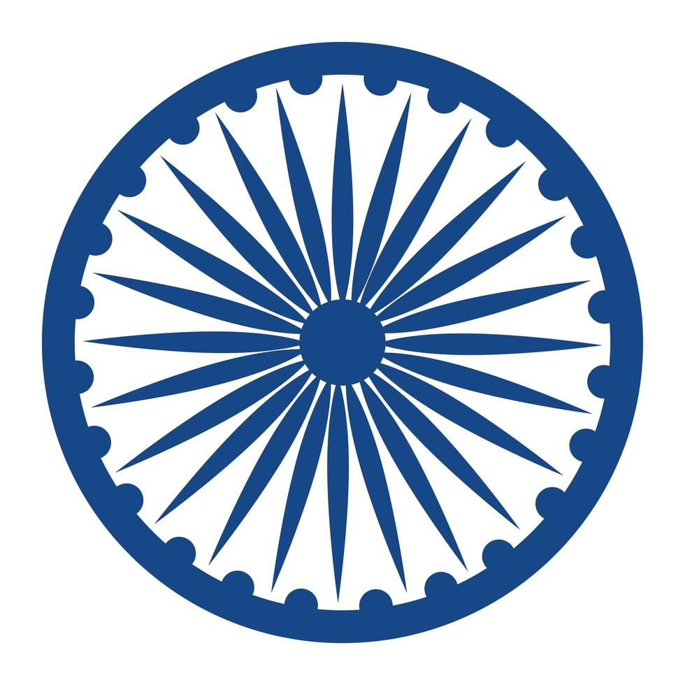 Ashoka chakra Indiase embleem pictogram vector
