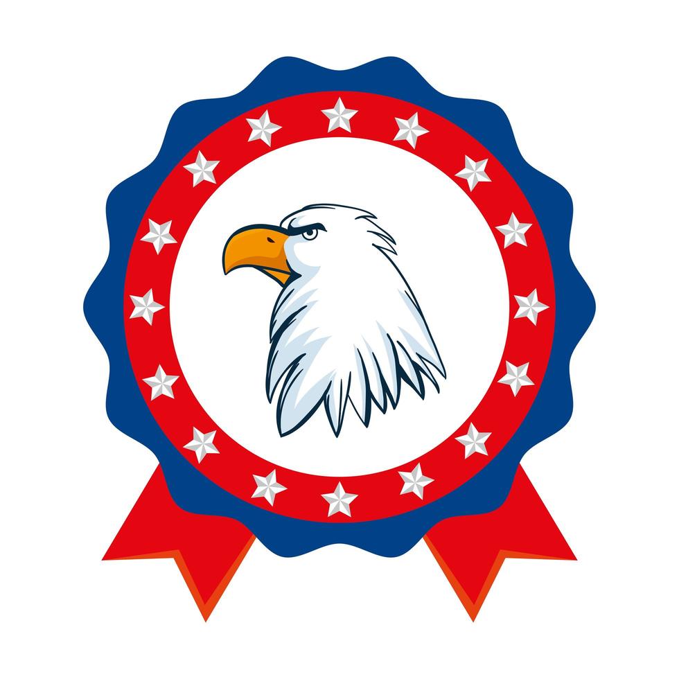 geïsoleerde usa eagle binnen zegel stempel vector design