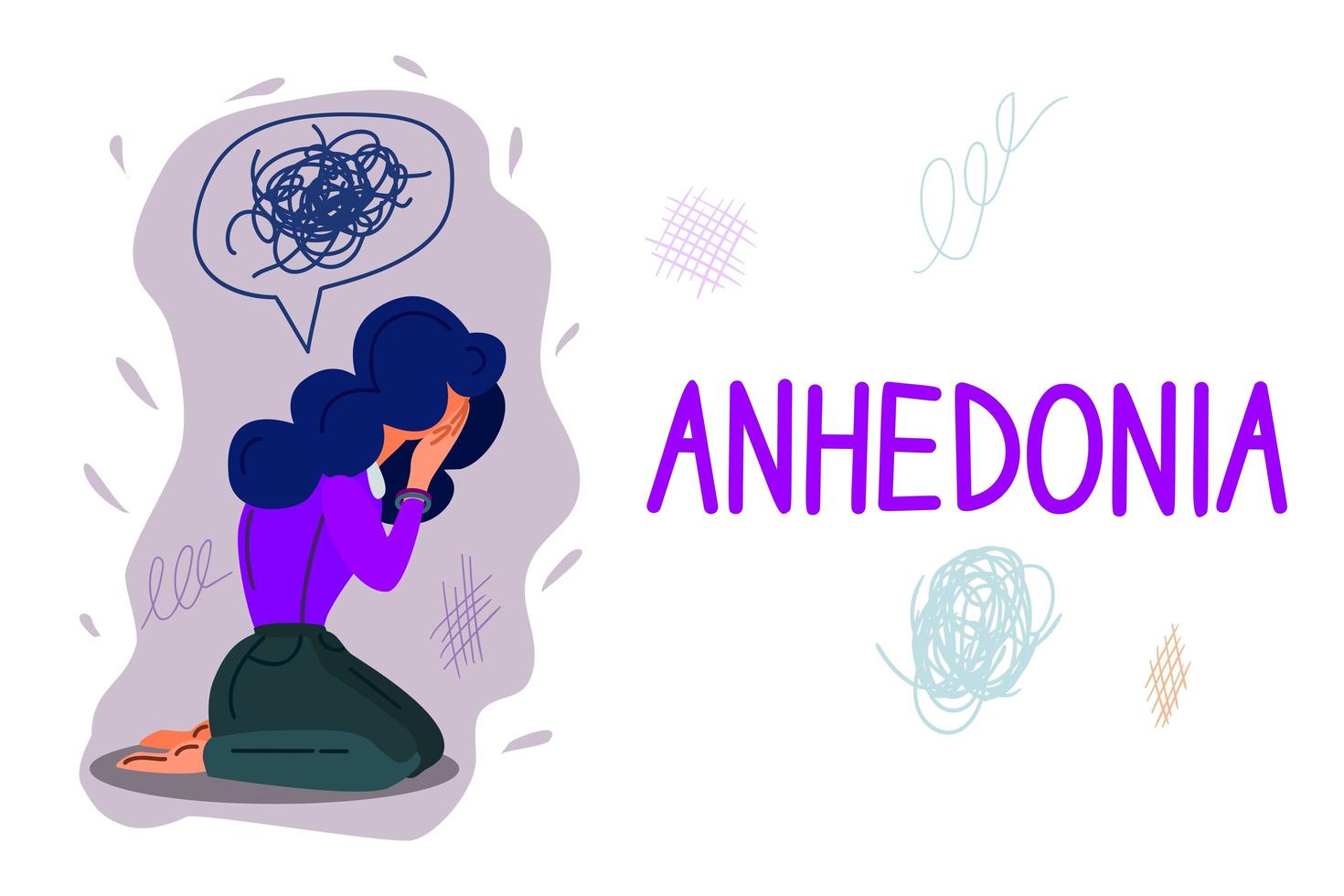 anhedonië hand getekend banner vector sjabloon