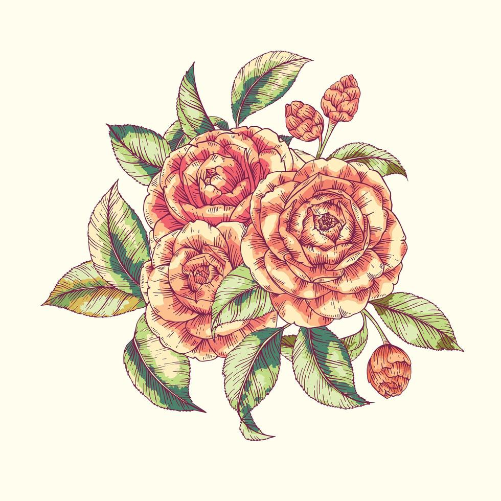 bloemen camellia print vector