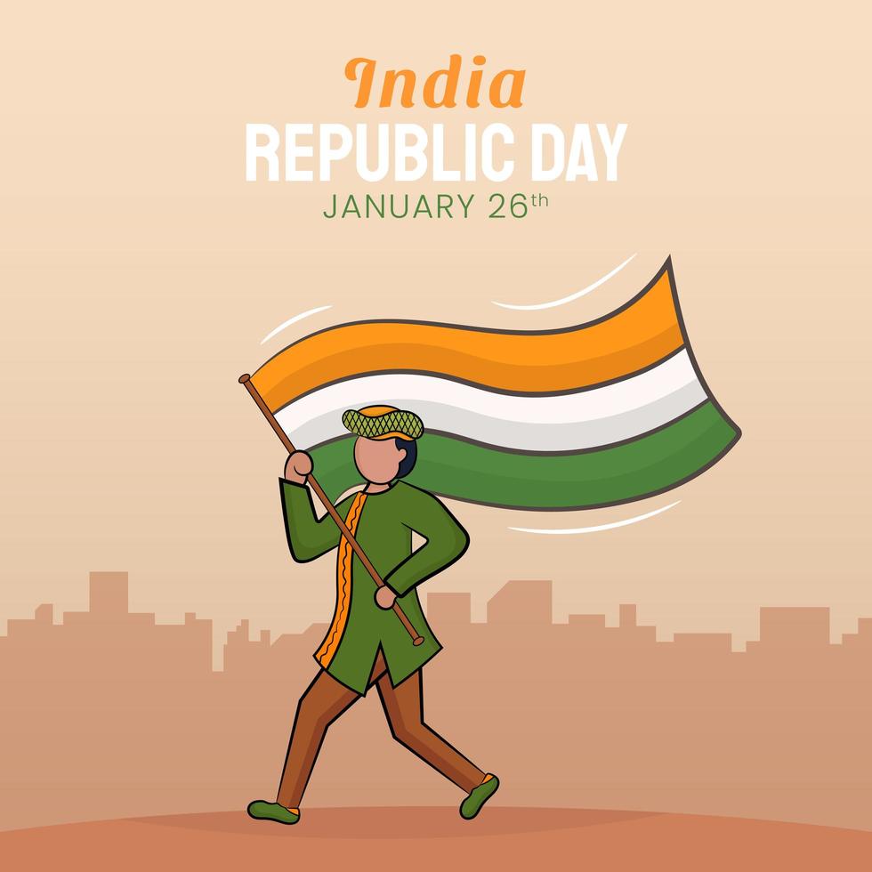 hand getrokken illustratie van de dag van de Indiase republiek vector